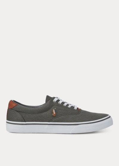 Zapatillas Polo Ralph Lauren Hombre Grises Oscuro - Thorton Washed Twill - QNLMV0317